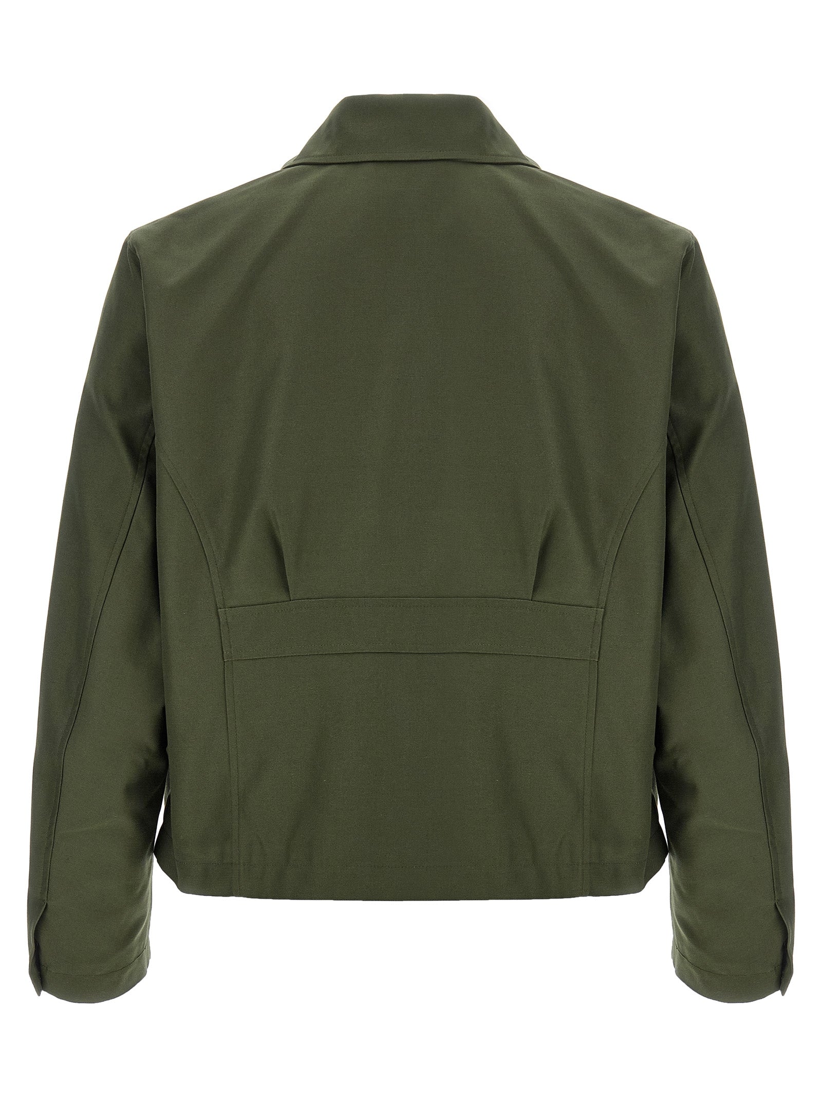 Bicolor Polyester Full-Length Jacket