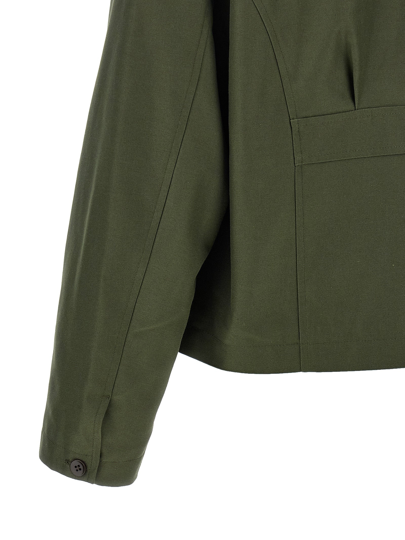 Bicolor Polyester Full-Length Jacket