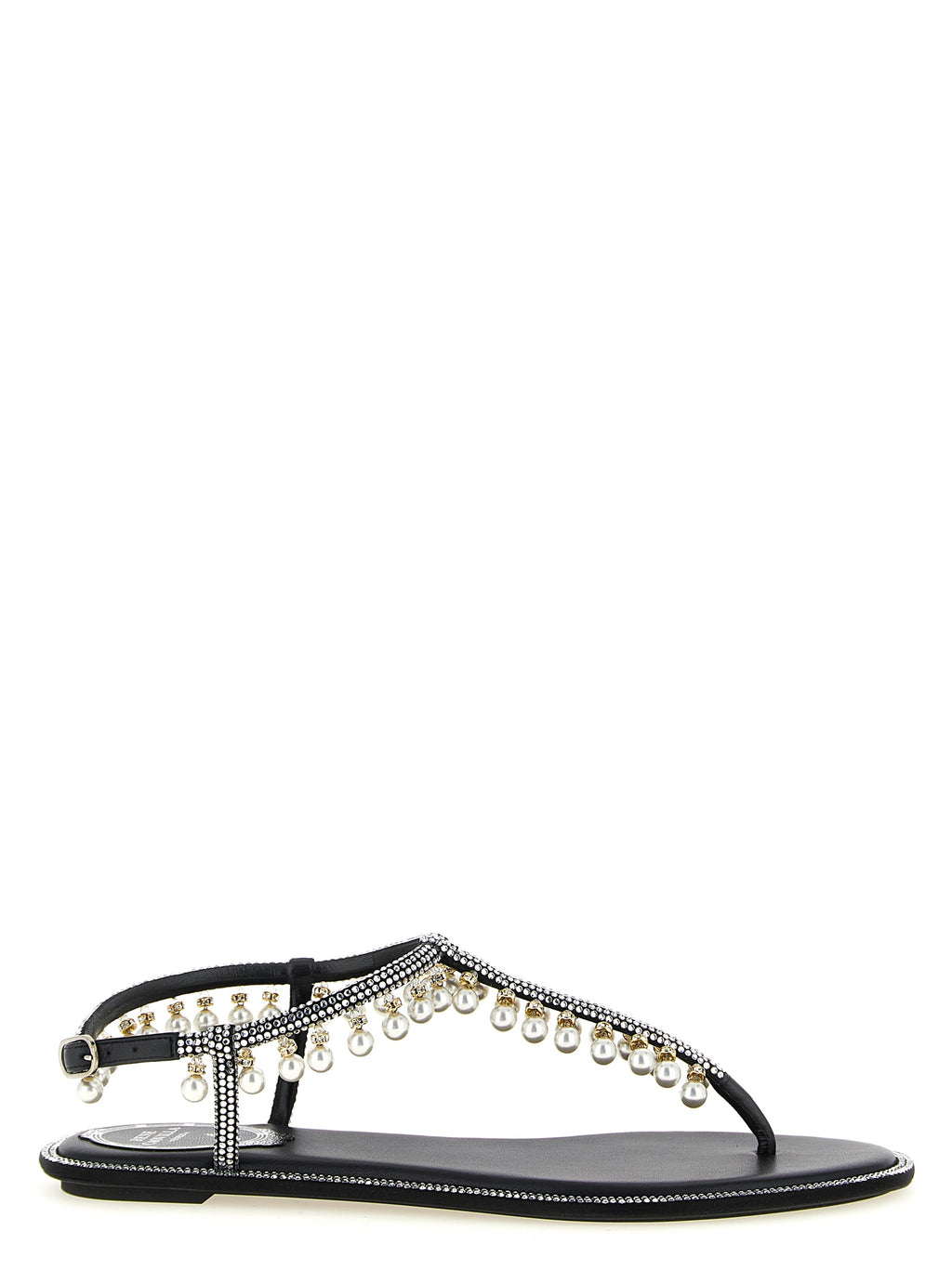Bicolor Viscose Flat Sandals