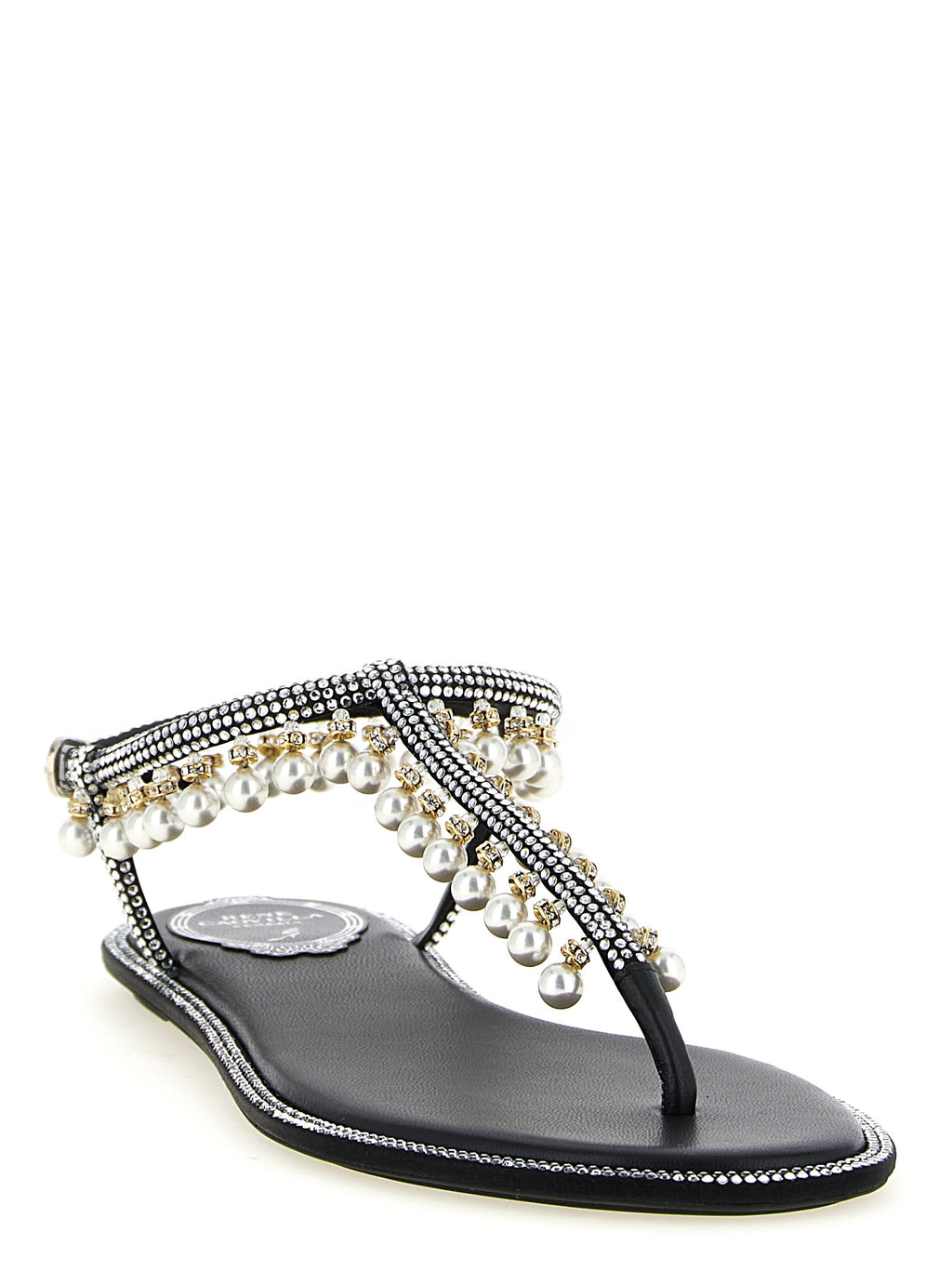 Bicolor Viscose Flat Sandals