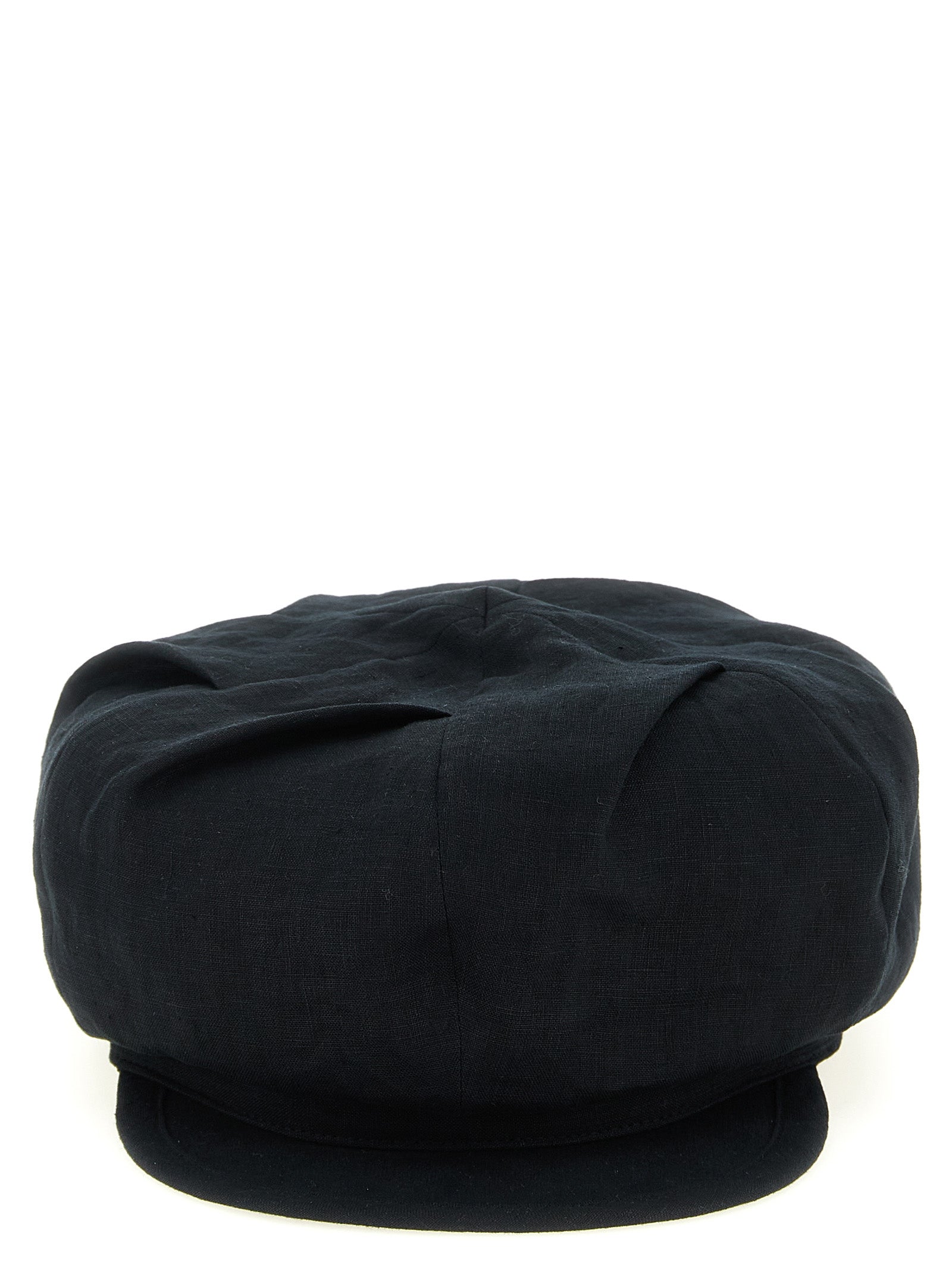 Black Linen Fatcap Hat