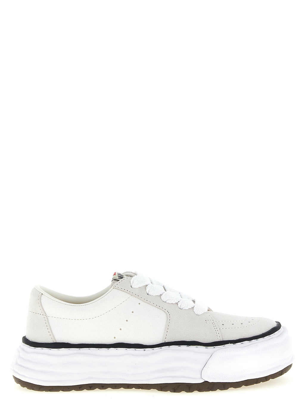 White Cowhide Platform Sneakers