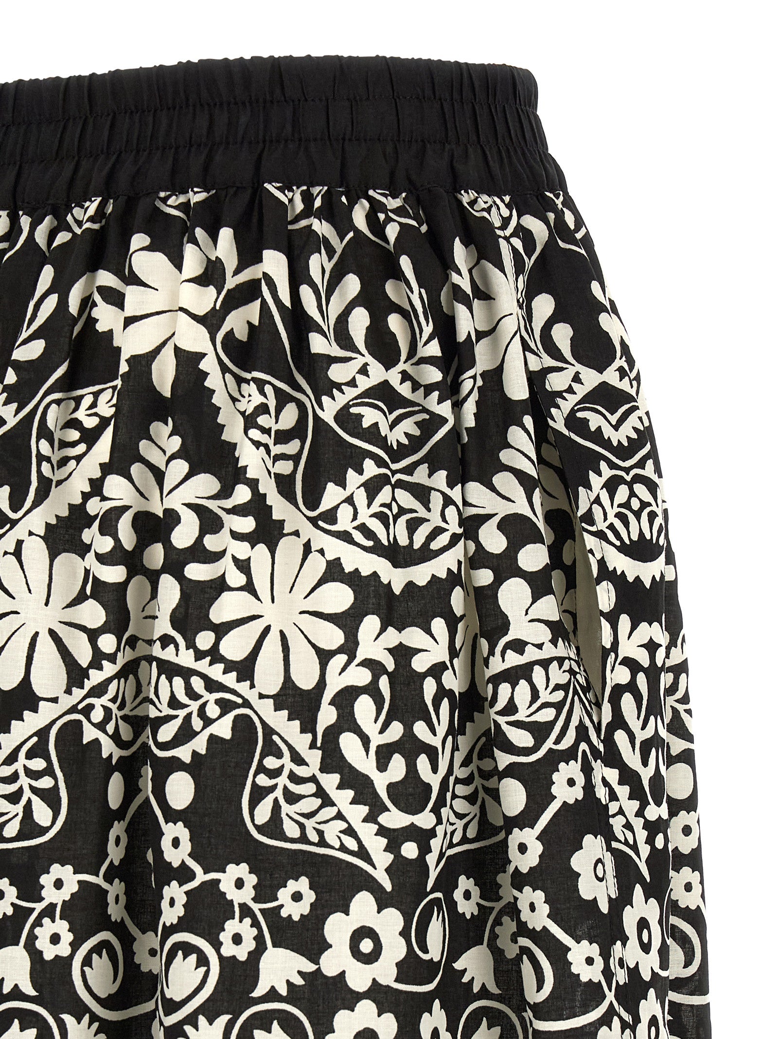 Bicolor Cotton Flared Pants