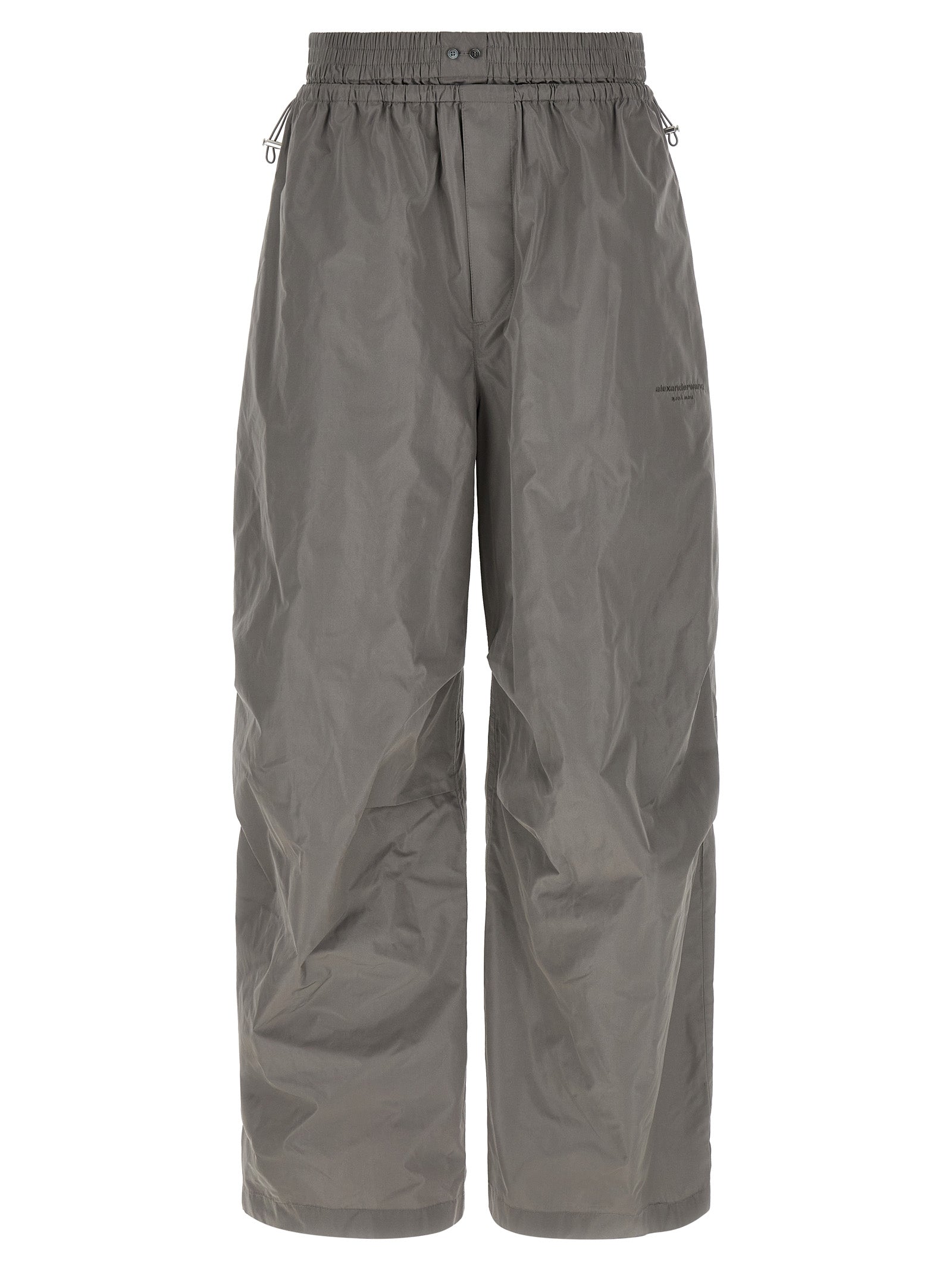 Gray Polyester Athletic Pants
