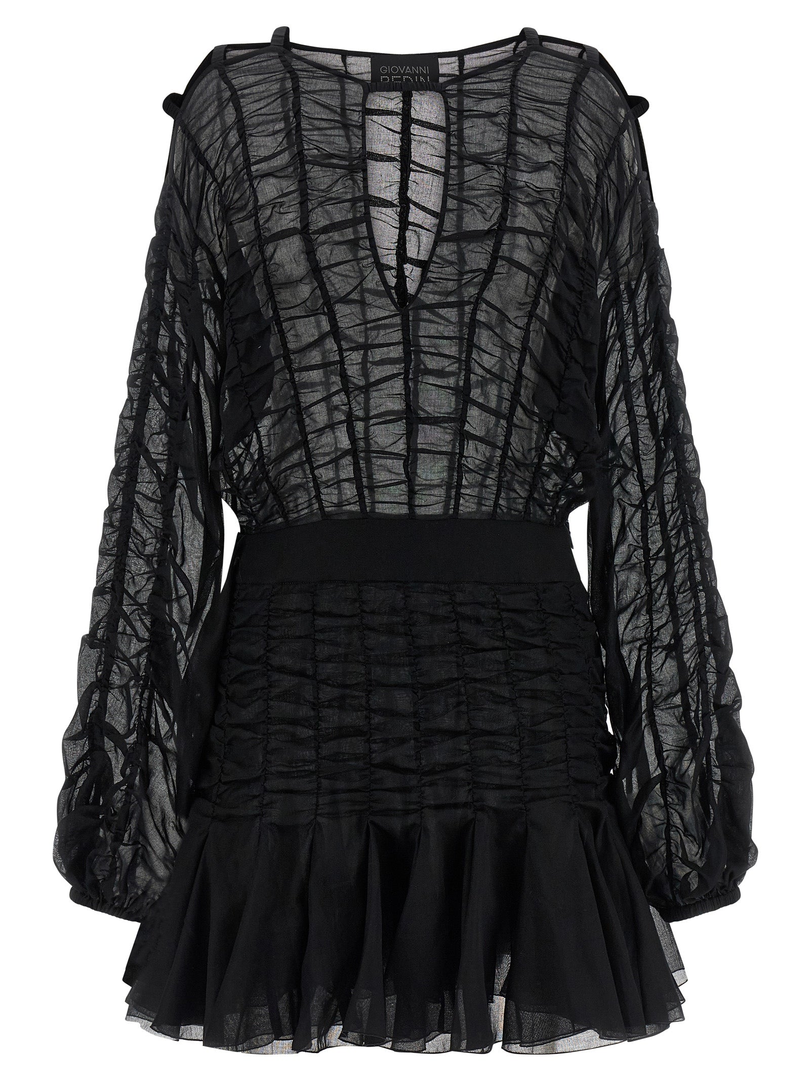 Black Cotton Short Dress
