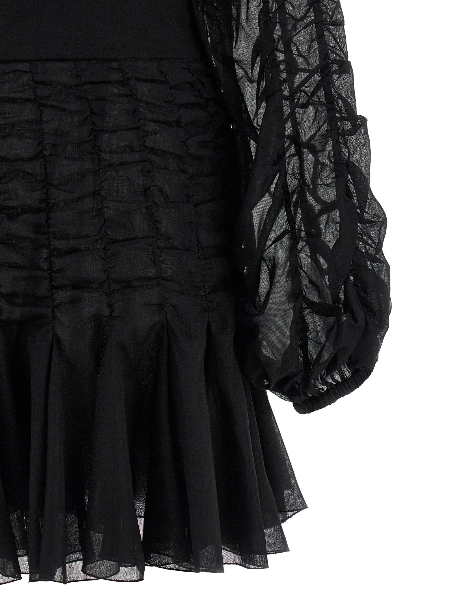 Black Cotton Short Dress