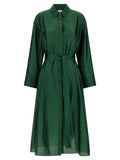 Bicolor Polyester Midi Dress