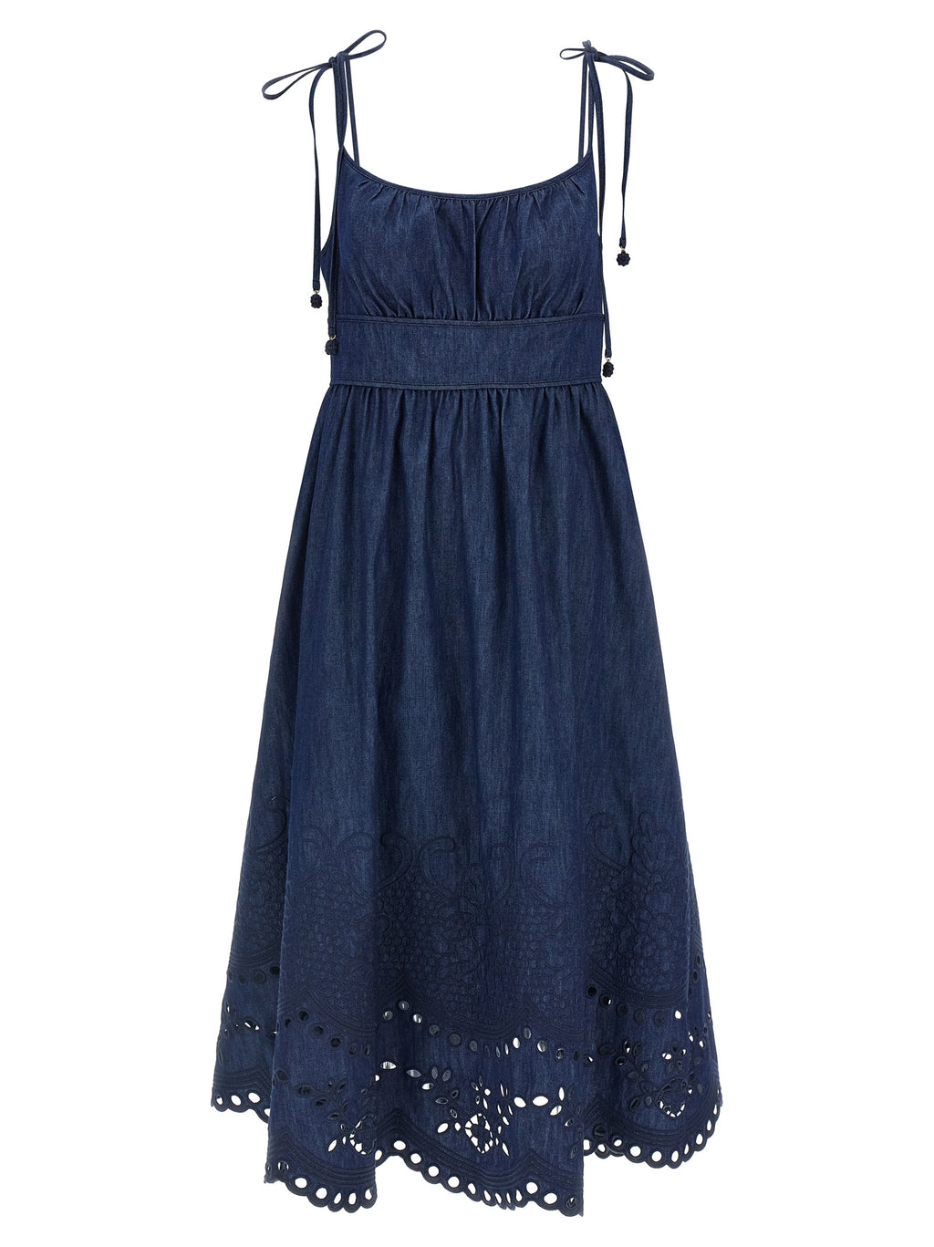 Blue Cotton Midi Dress