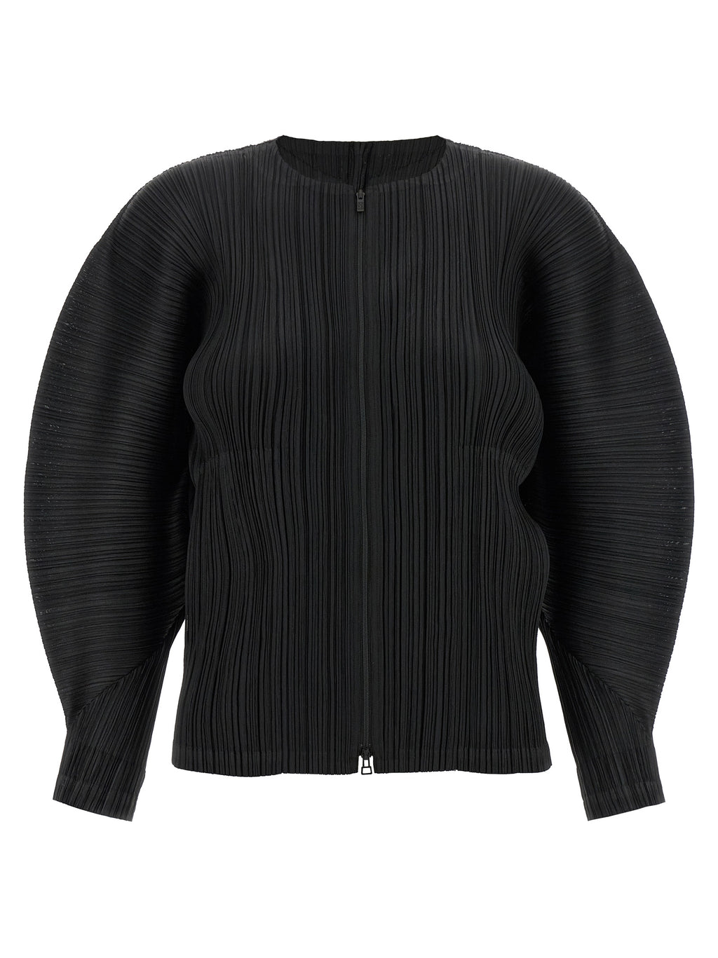 Black Polyester Full-Length Jacket