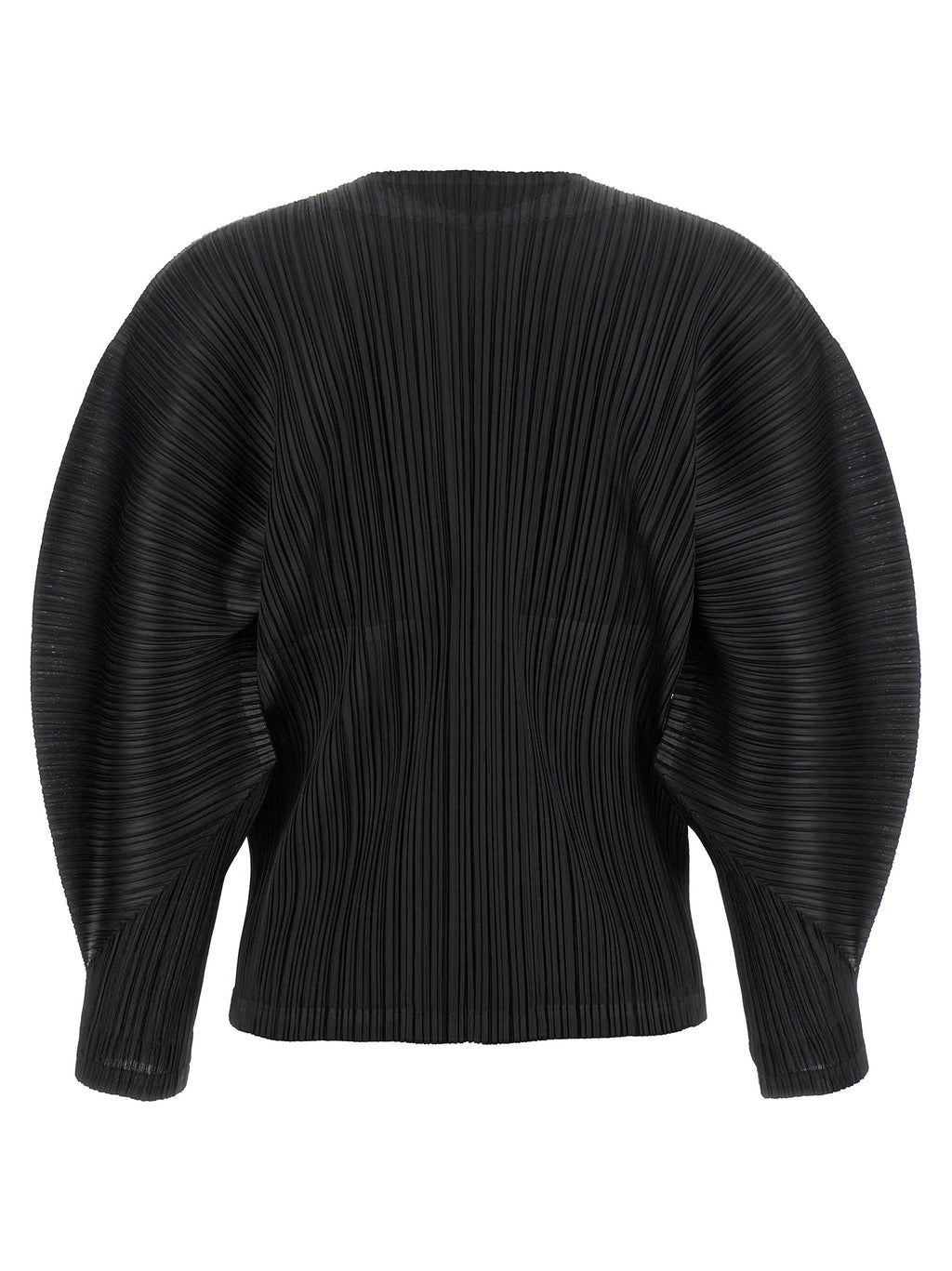 Black Polyester Full-Length Jacket