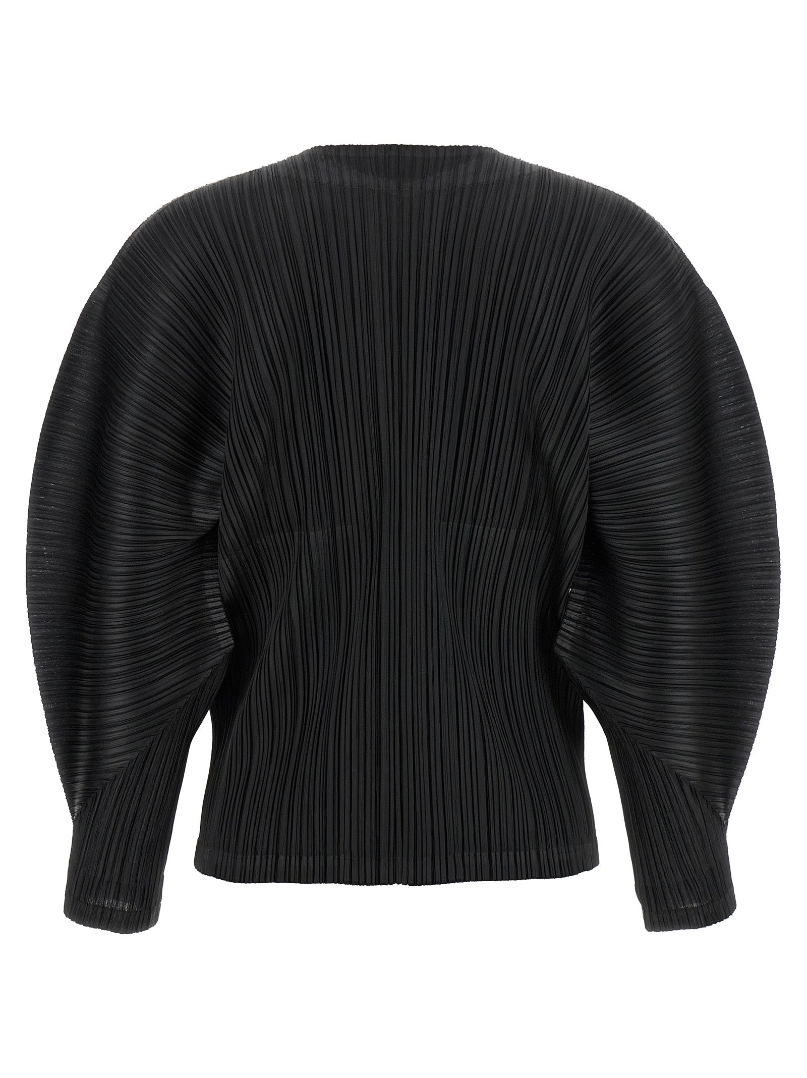 Black Polyester Full-Length Jacket