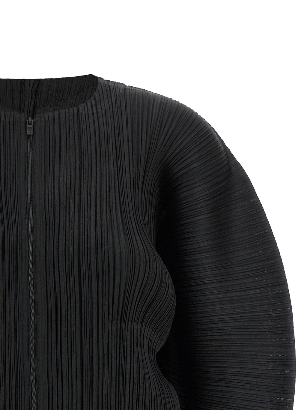 Black Polyester Full-Length Jacket