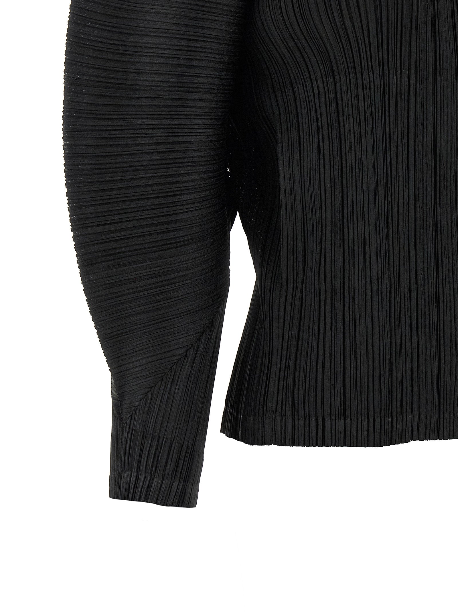 Black Polyester Full-Length Jacket