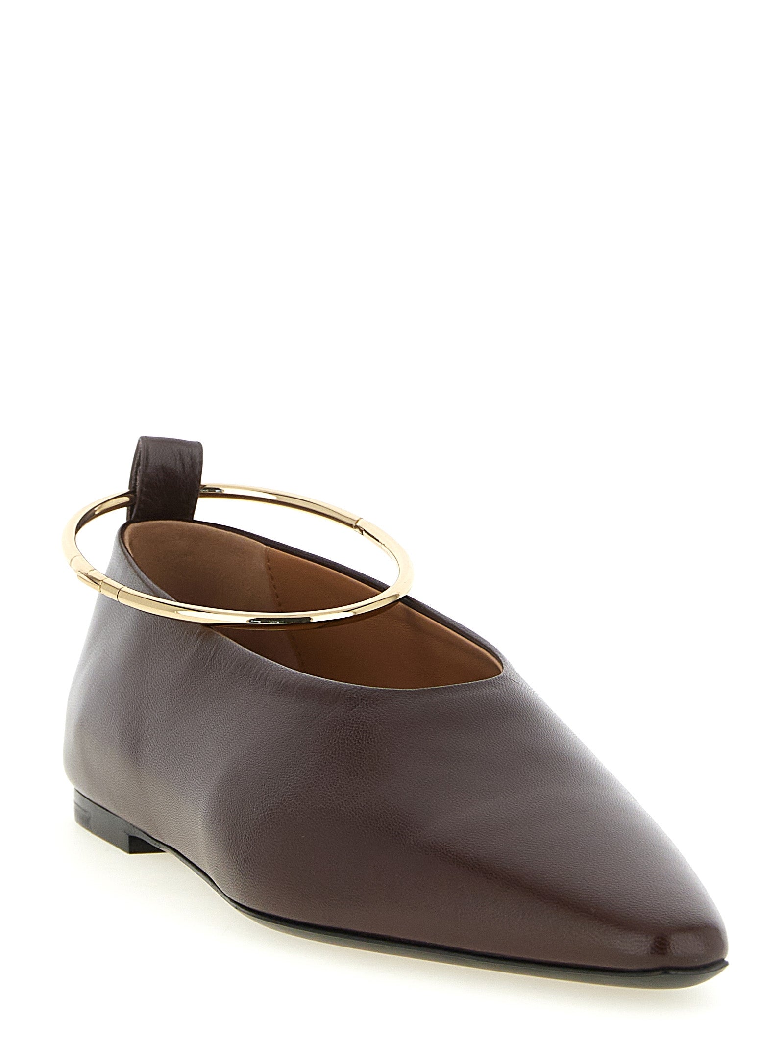 Brown Goatskin Ballet Flats