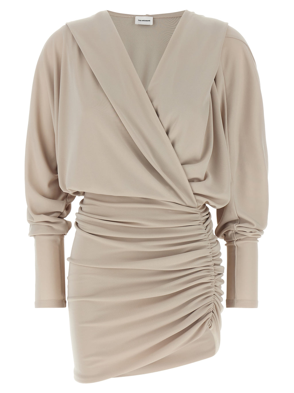 Gray Polyester Short Dress