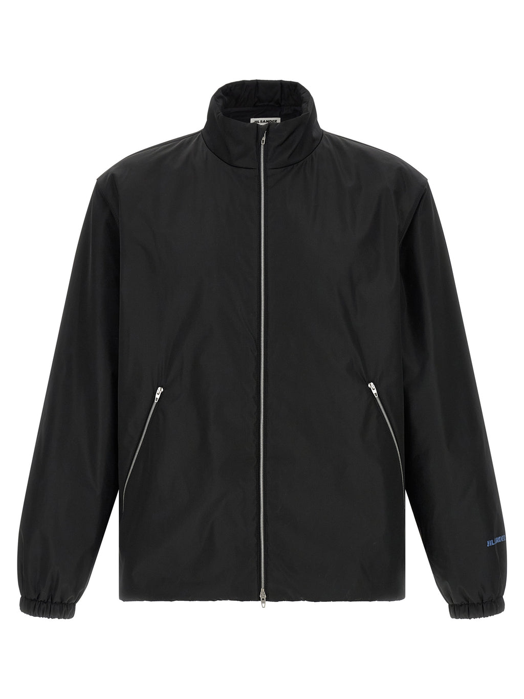 Black Polyester Full-Length Jacket