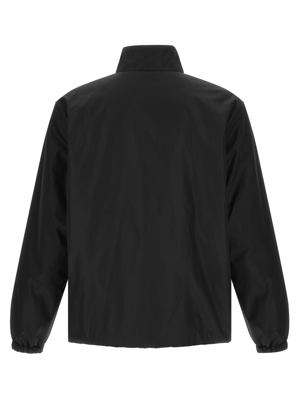 Black Polyester Full-Length Jacket
