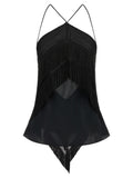 Black Acetate Tank Tops