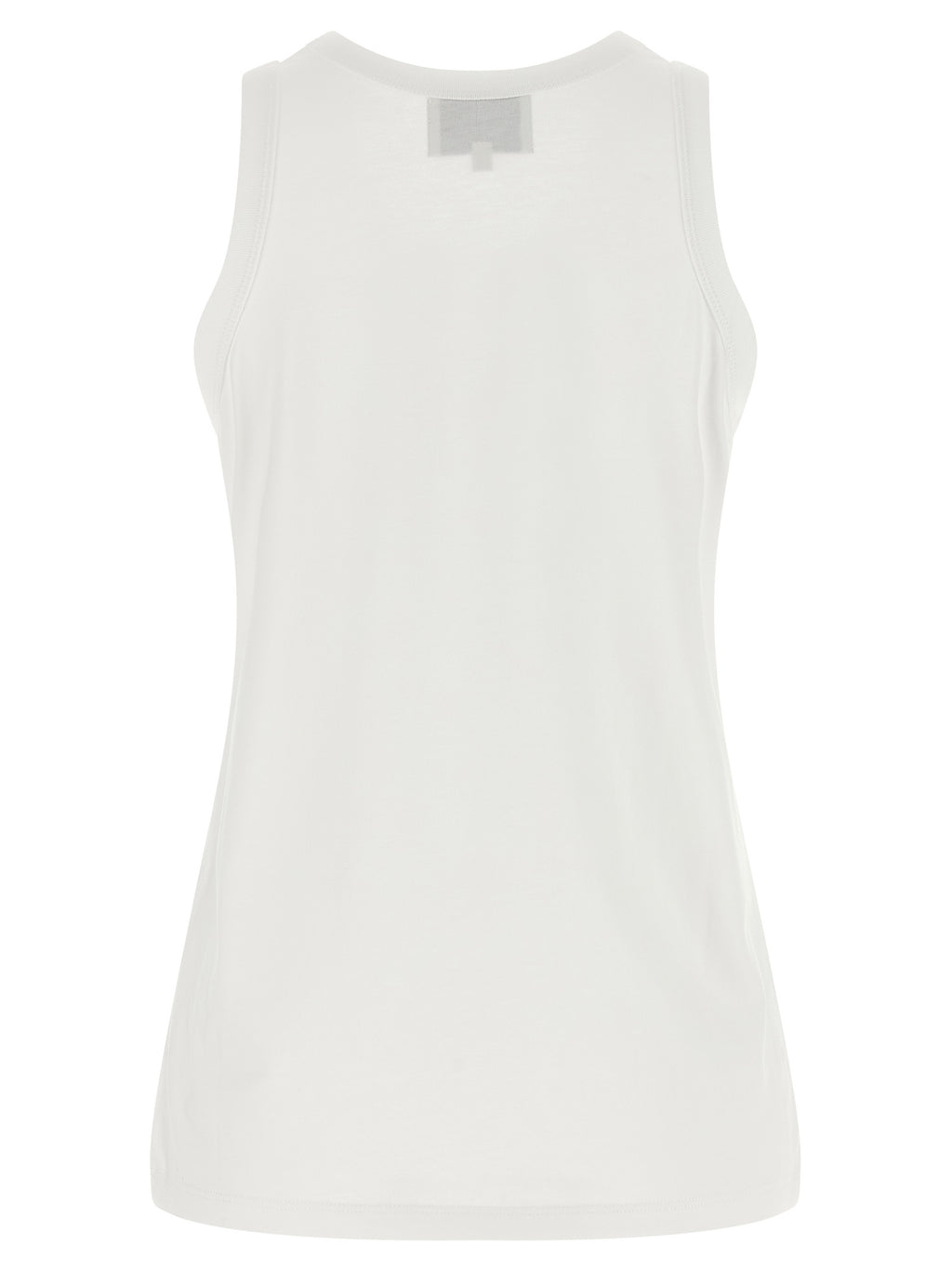 White Cotton Sleeveles T-Shirt