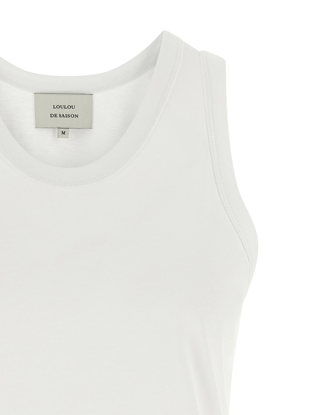 White Cotton Sleeveles T-Shirt