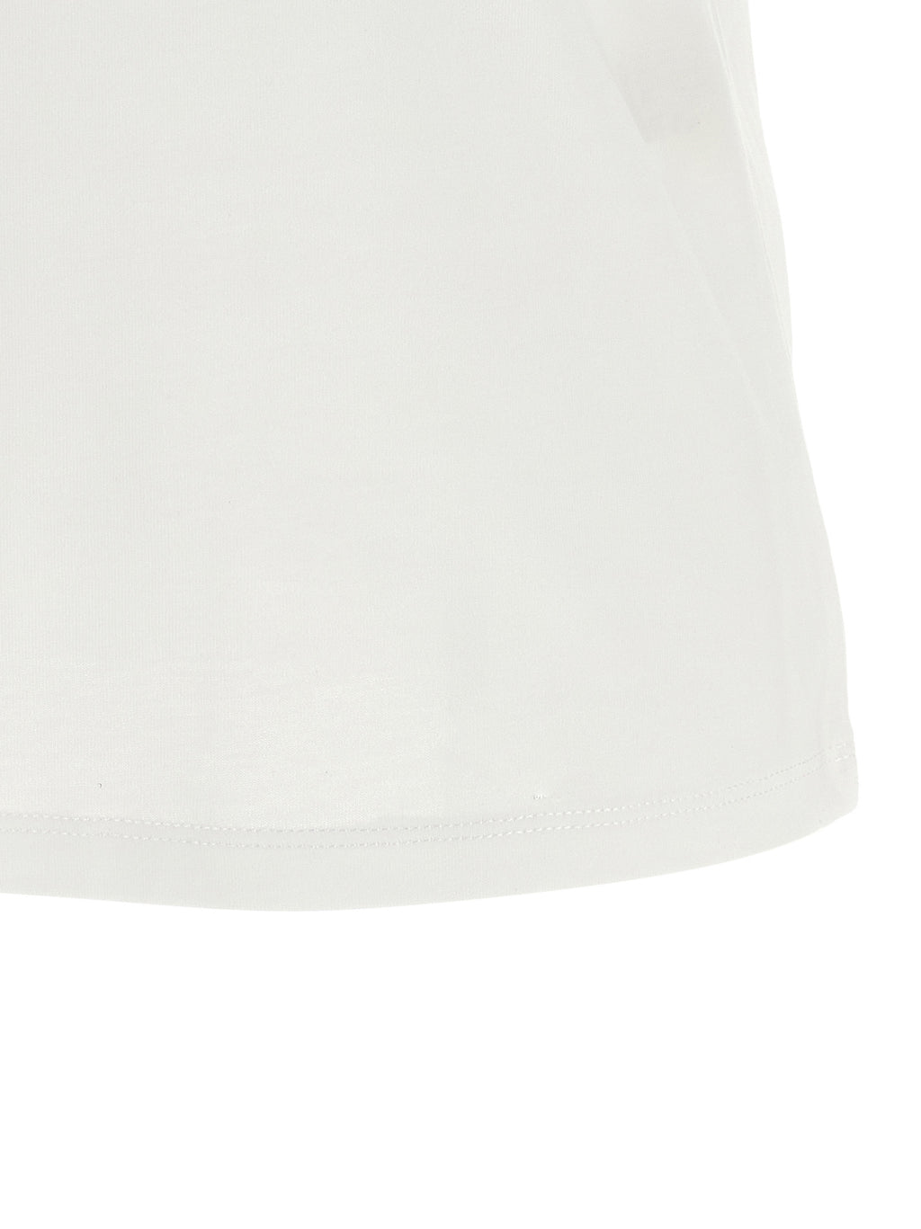 White Cotton Sleeveles T-Shirt