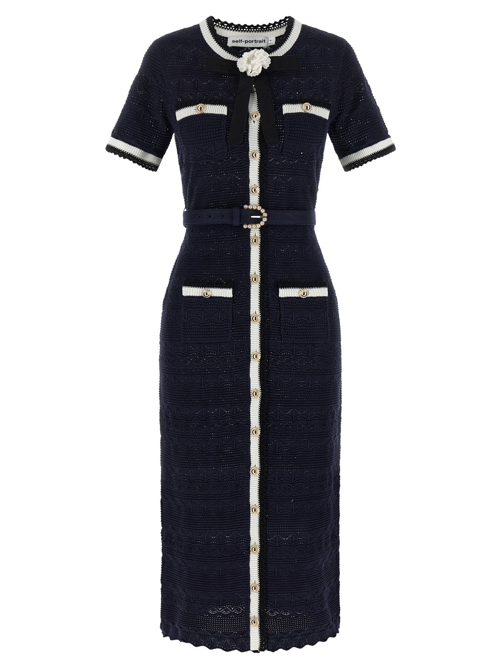 Blue Cotton Midi Dress