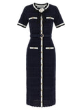 Blue Cotton Midi Dress