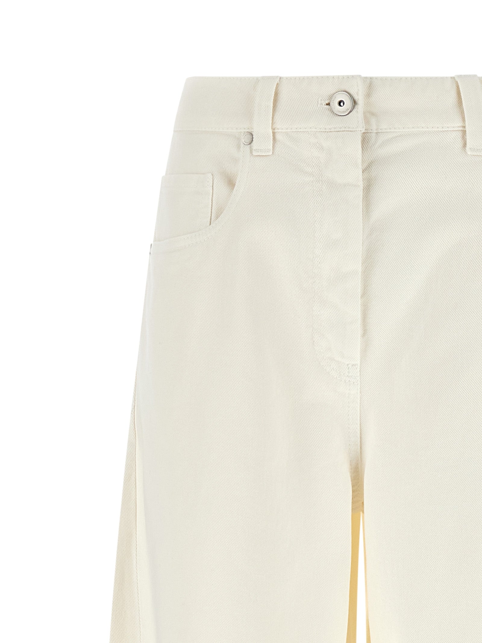 White Cotton Relaxed Fit Jeans