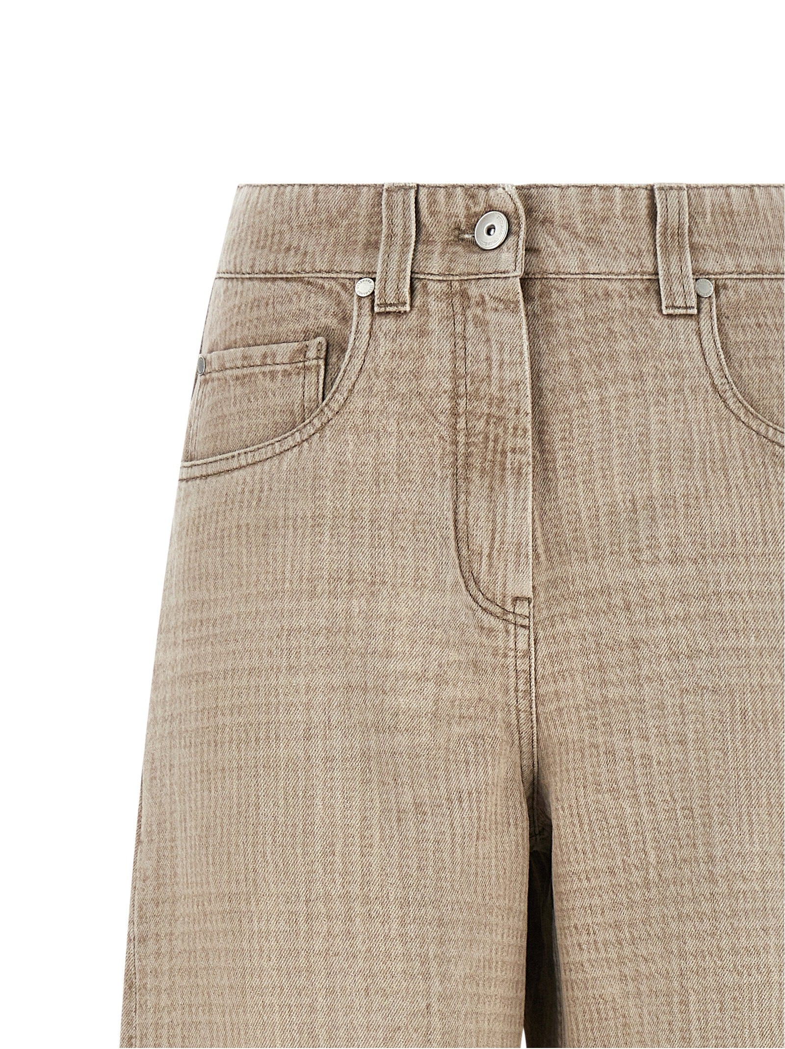 Beige Cotton Jeans Denim