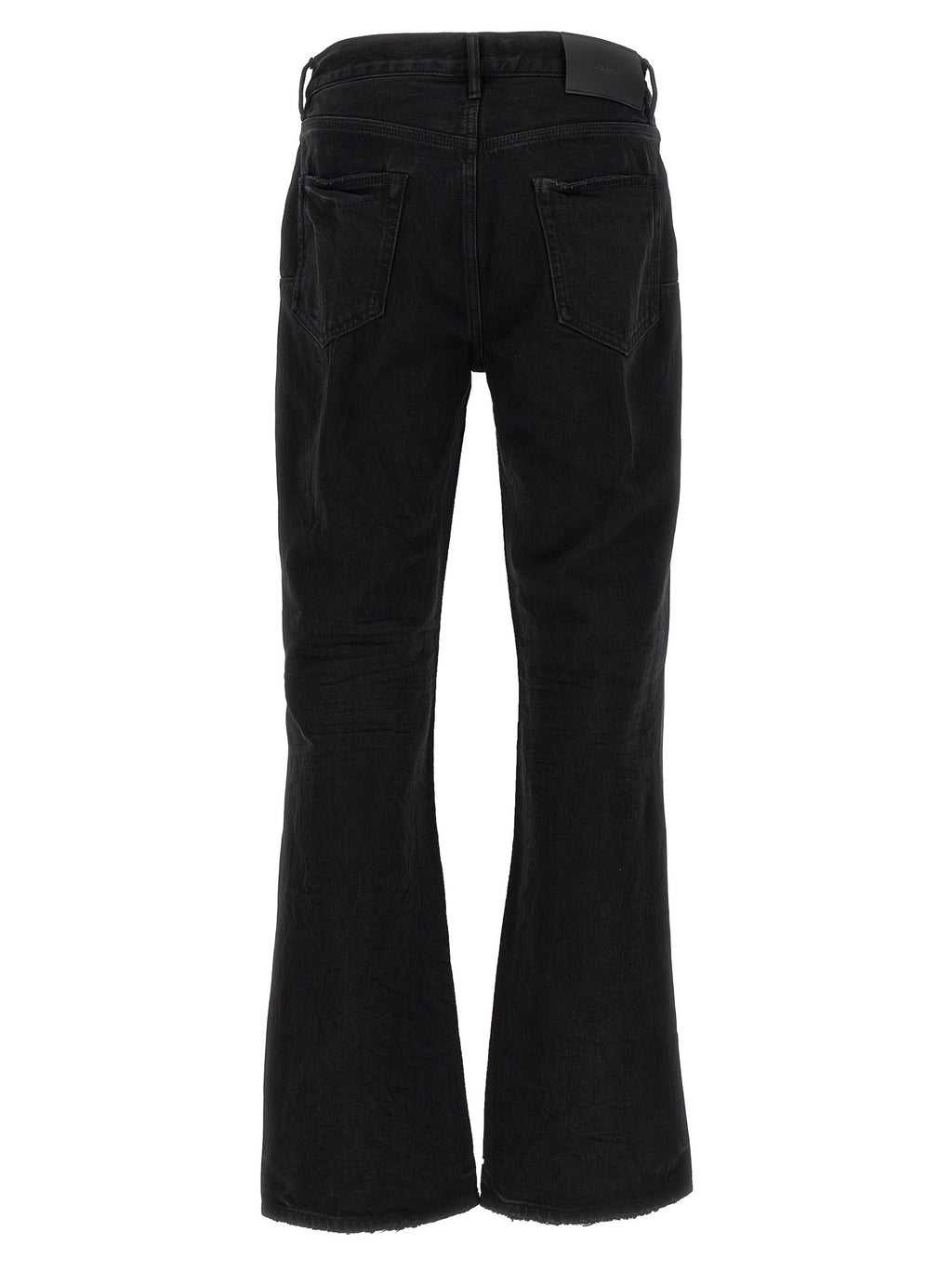 Black Cotton Flared Jeans
