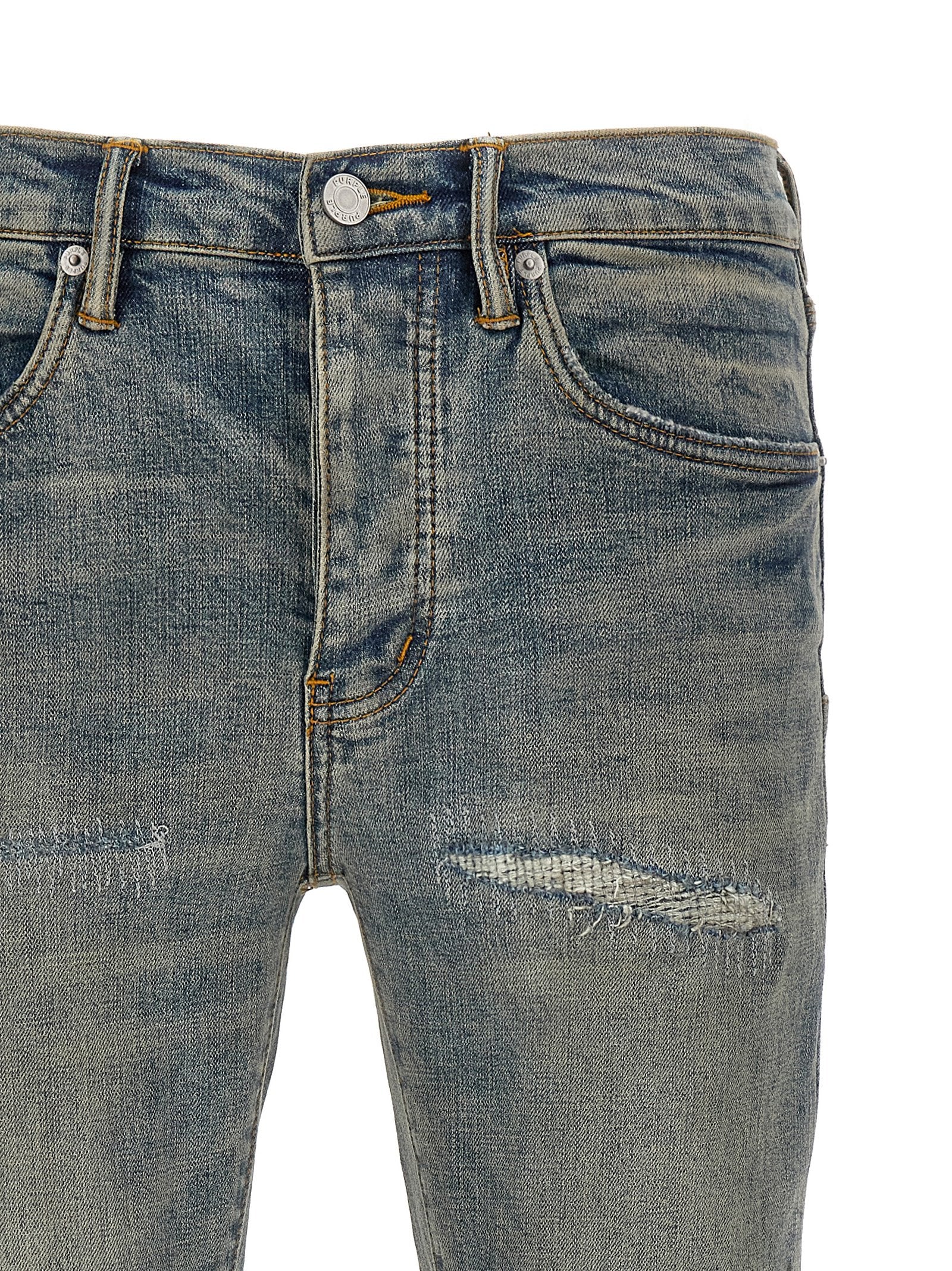 Blue Cotton Slim Fit Jeans