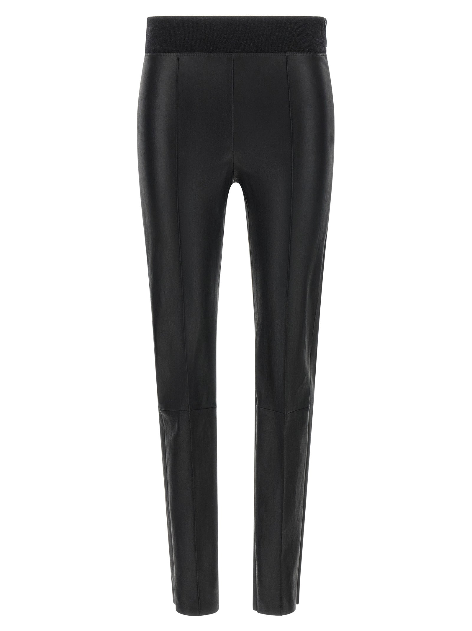 Black Lamb Leather Leggings