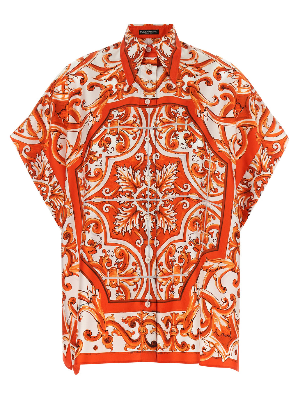 Orange Silk Blouse