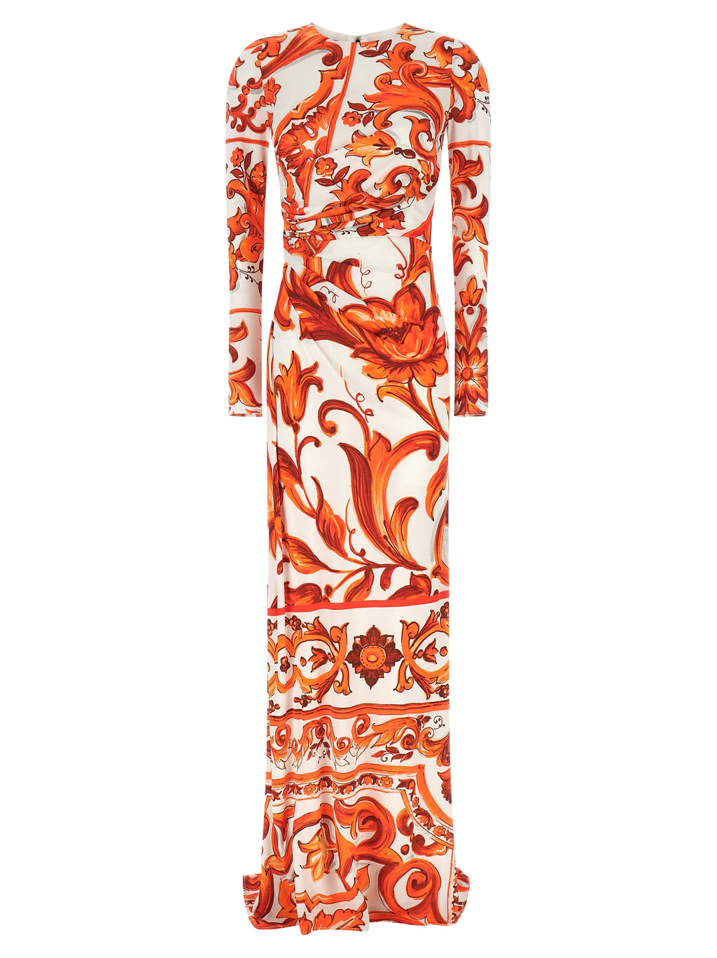 Orange Viscose Long Dress