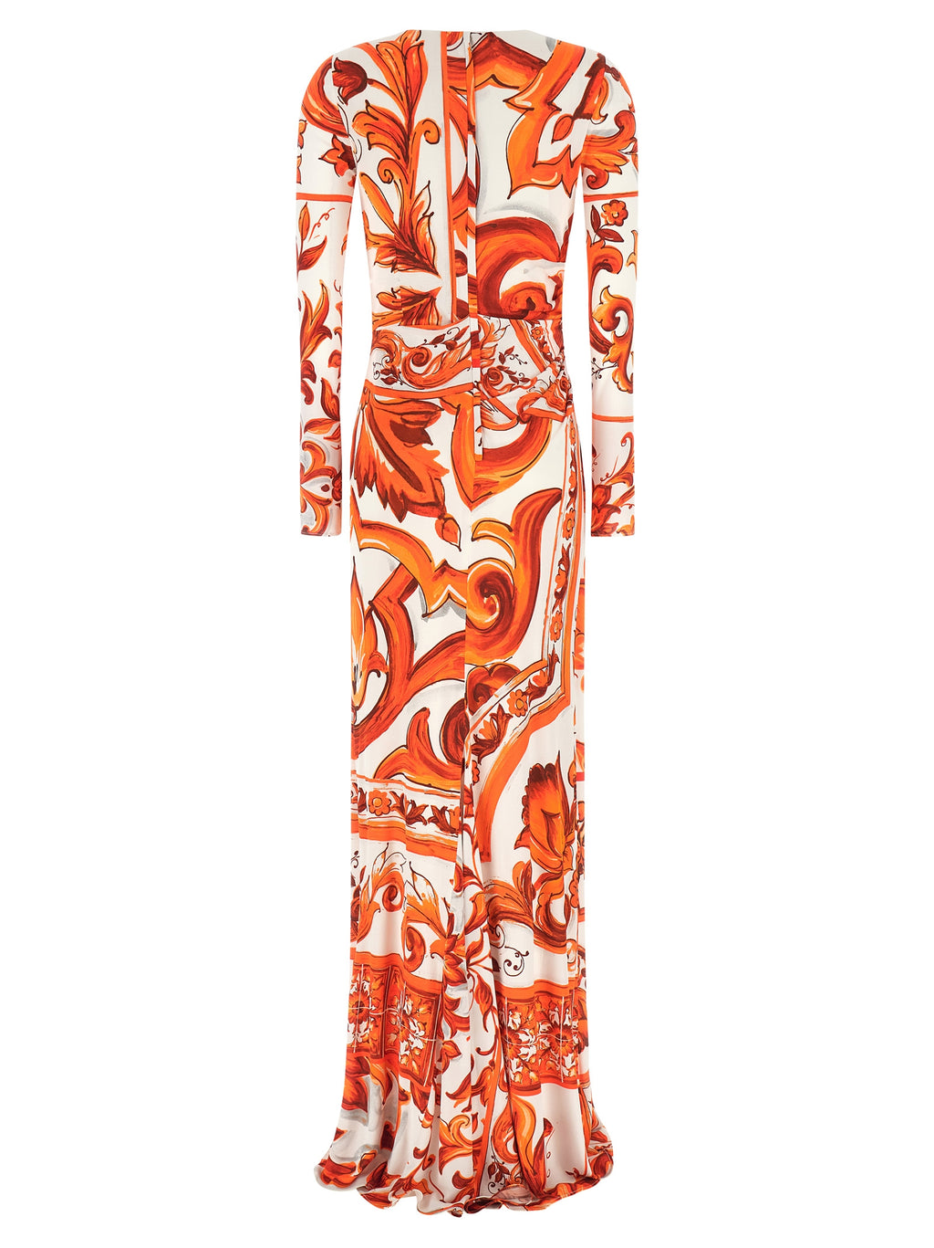 Orange Viscose Long Dress