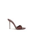 Bordeaux Calf Leather Bos Taurus Stiletto Heel Sandals