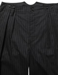 Black Pinstripe Wool Men Dress Trouser Pants