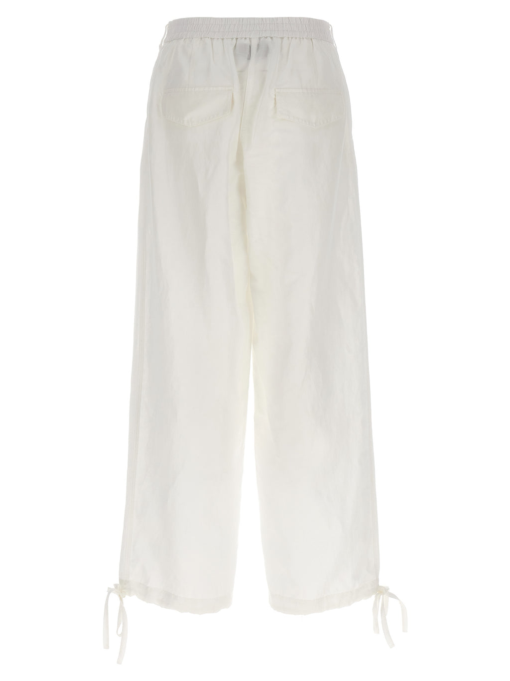 White Viscose Casual Pants