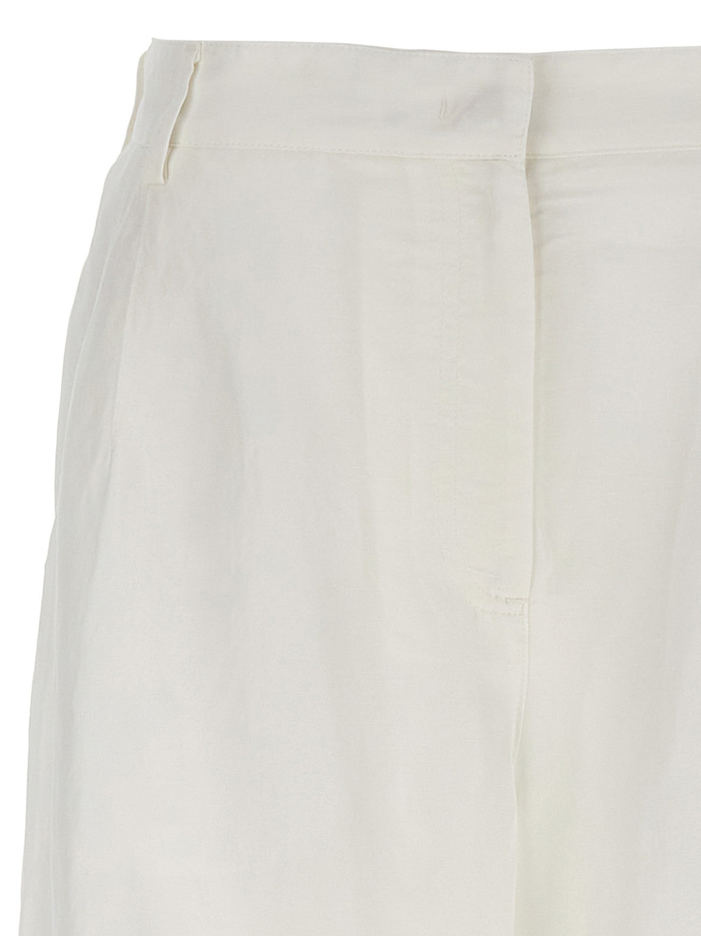 White Viscose Casual Pants