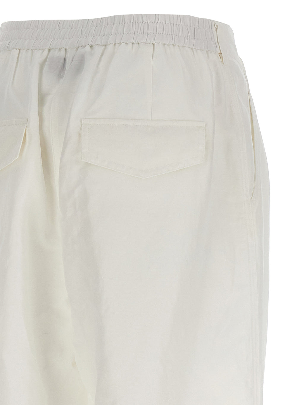 White Viscose Casual Pants