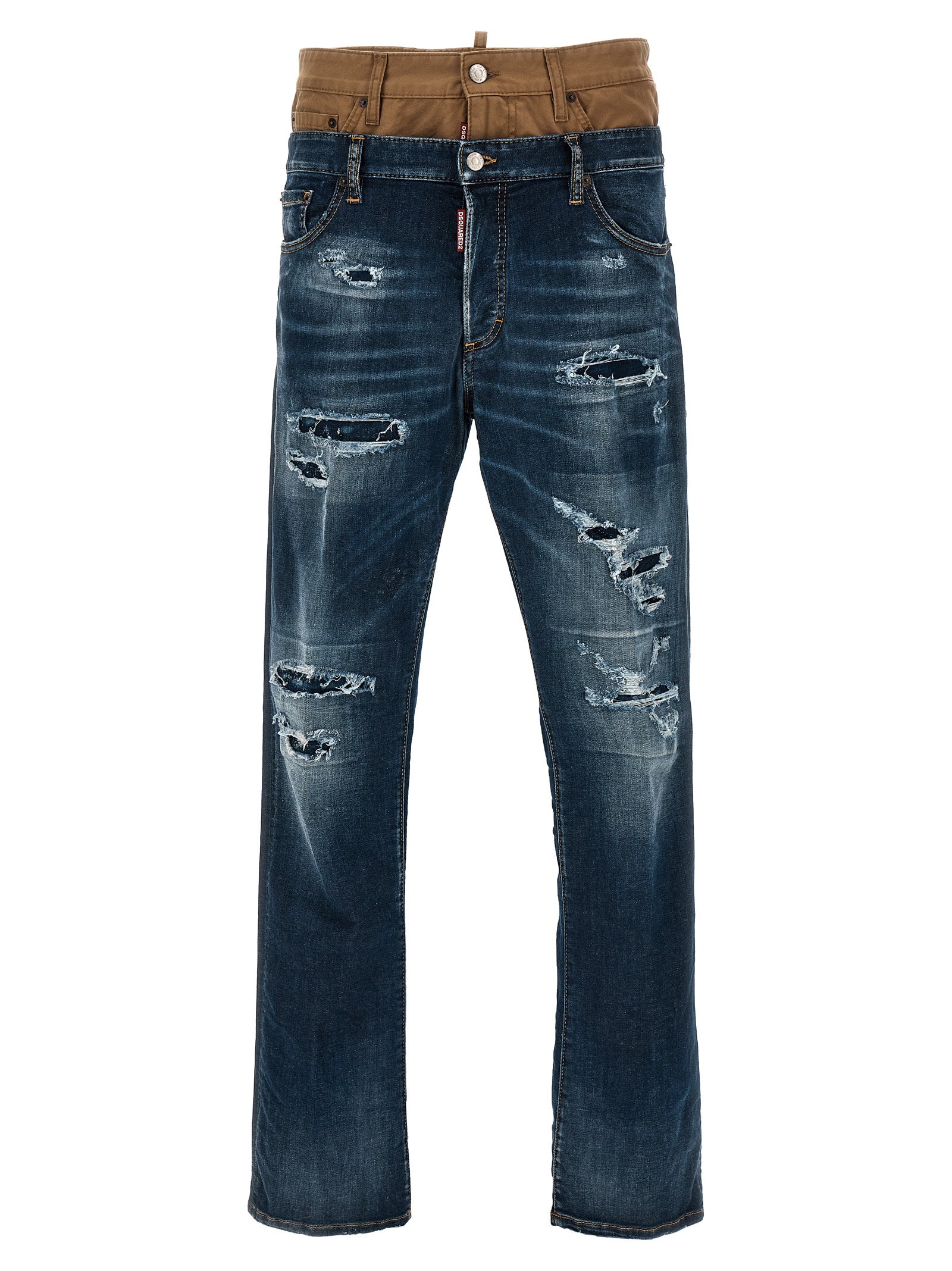 Blue Cotton Skinny Jeans
