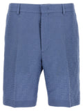 Blue Linen Bermuda Shorts