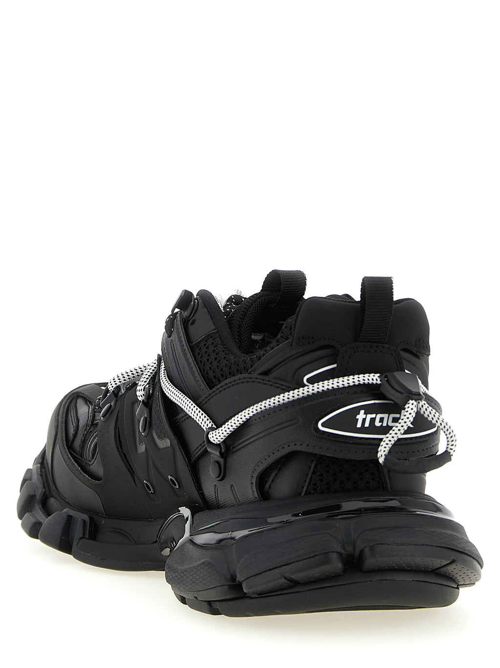 Black Polyethylene Athletic Sneakers