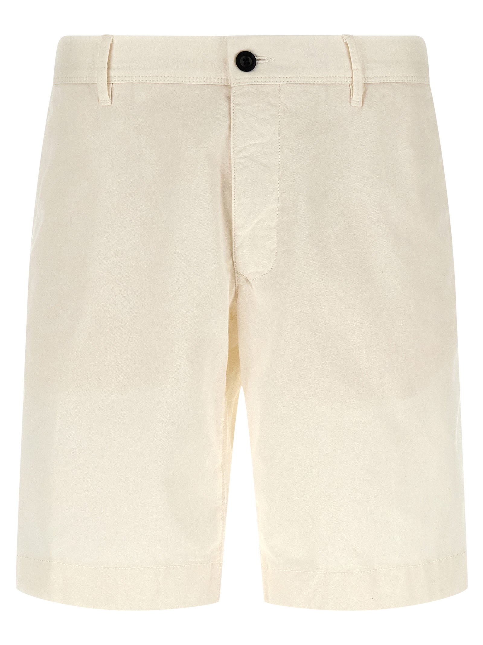 White Cotton Bermuda Shorts