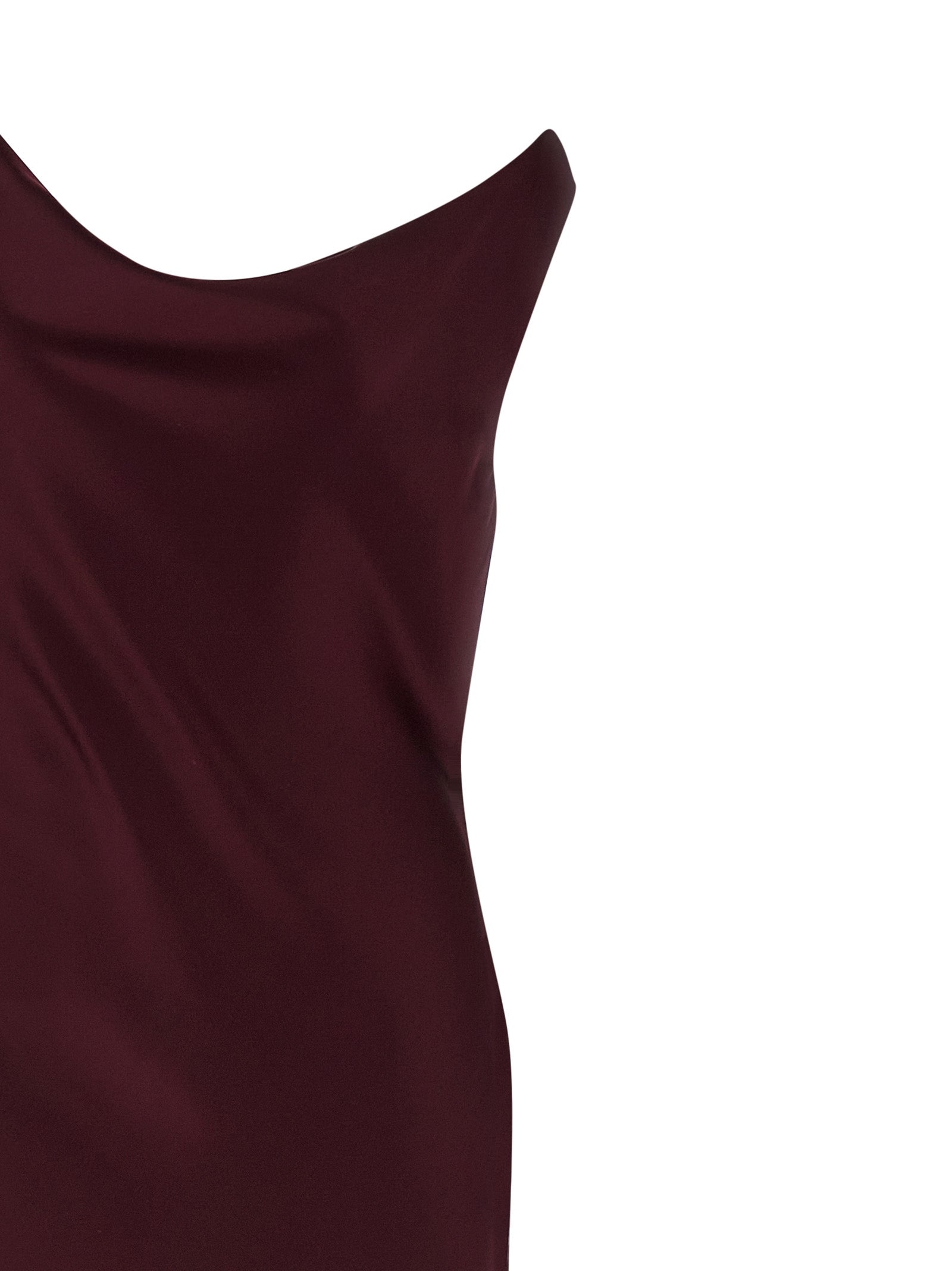 Bordeaux Polyester Long Dress