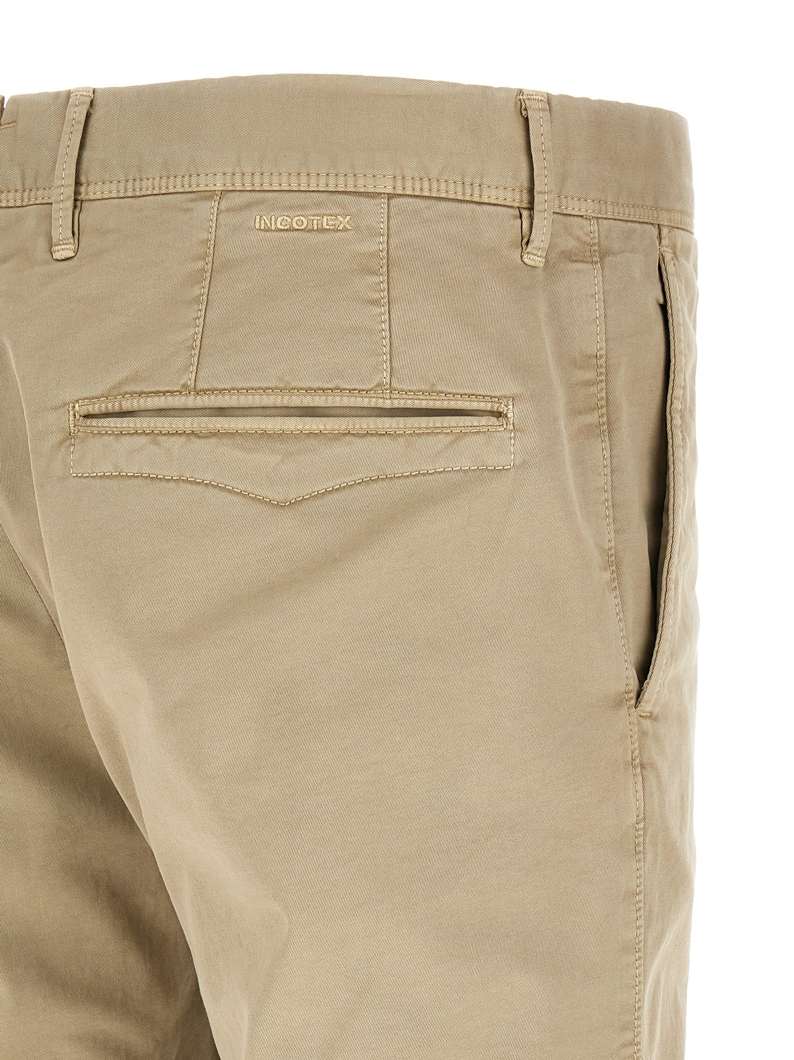 Beige Cotton Bermuda Shorts