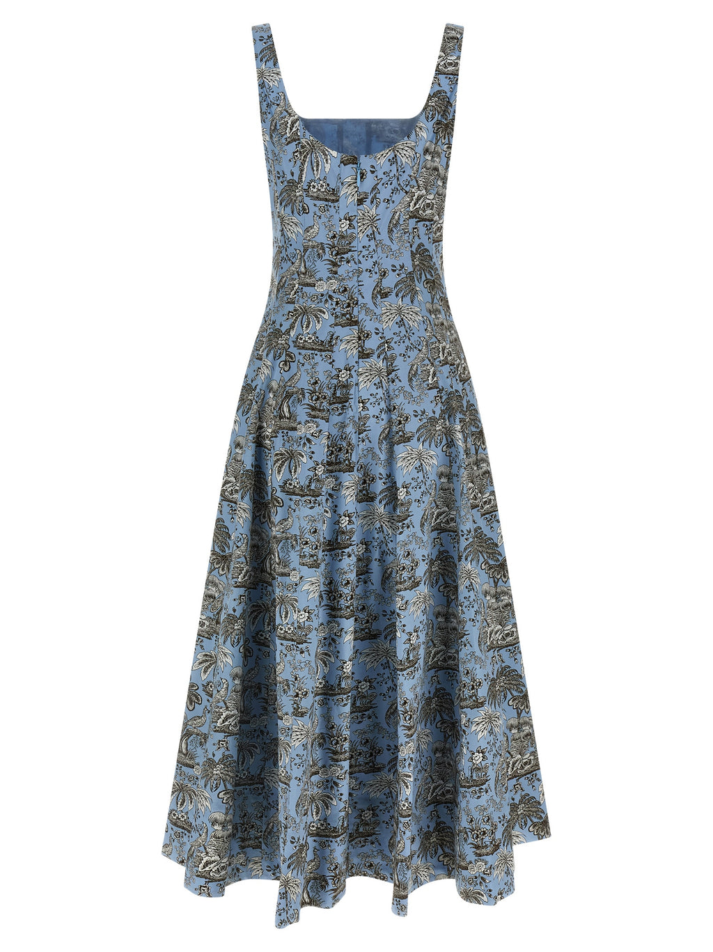 Blue Cotton Midi Dress
