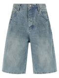 Blue Cotton Bermuda Shorts