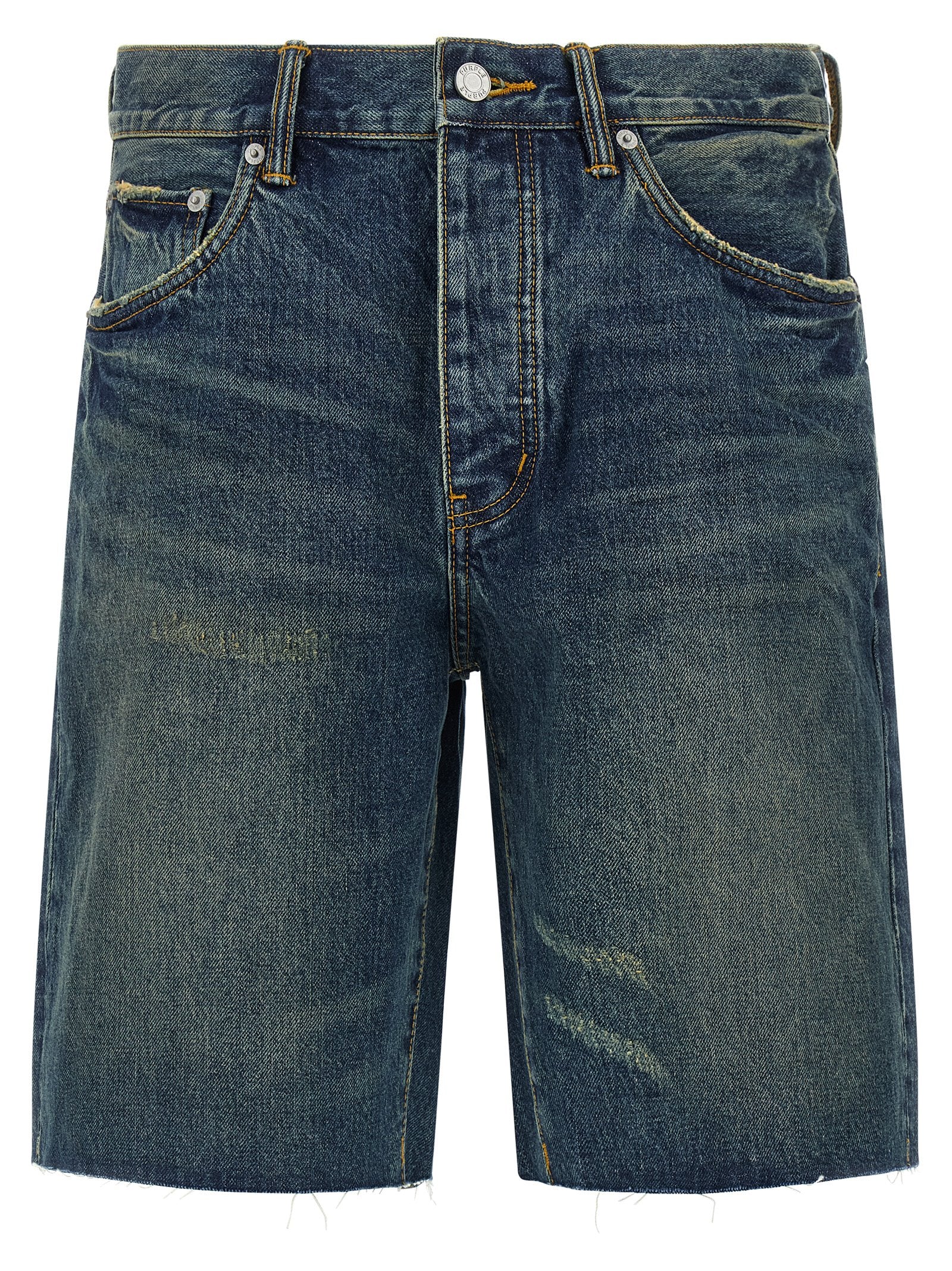 Blue Cotton Bermuda Shorts