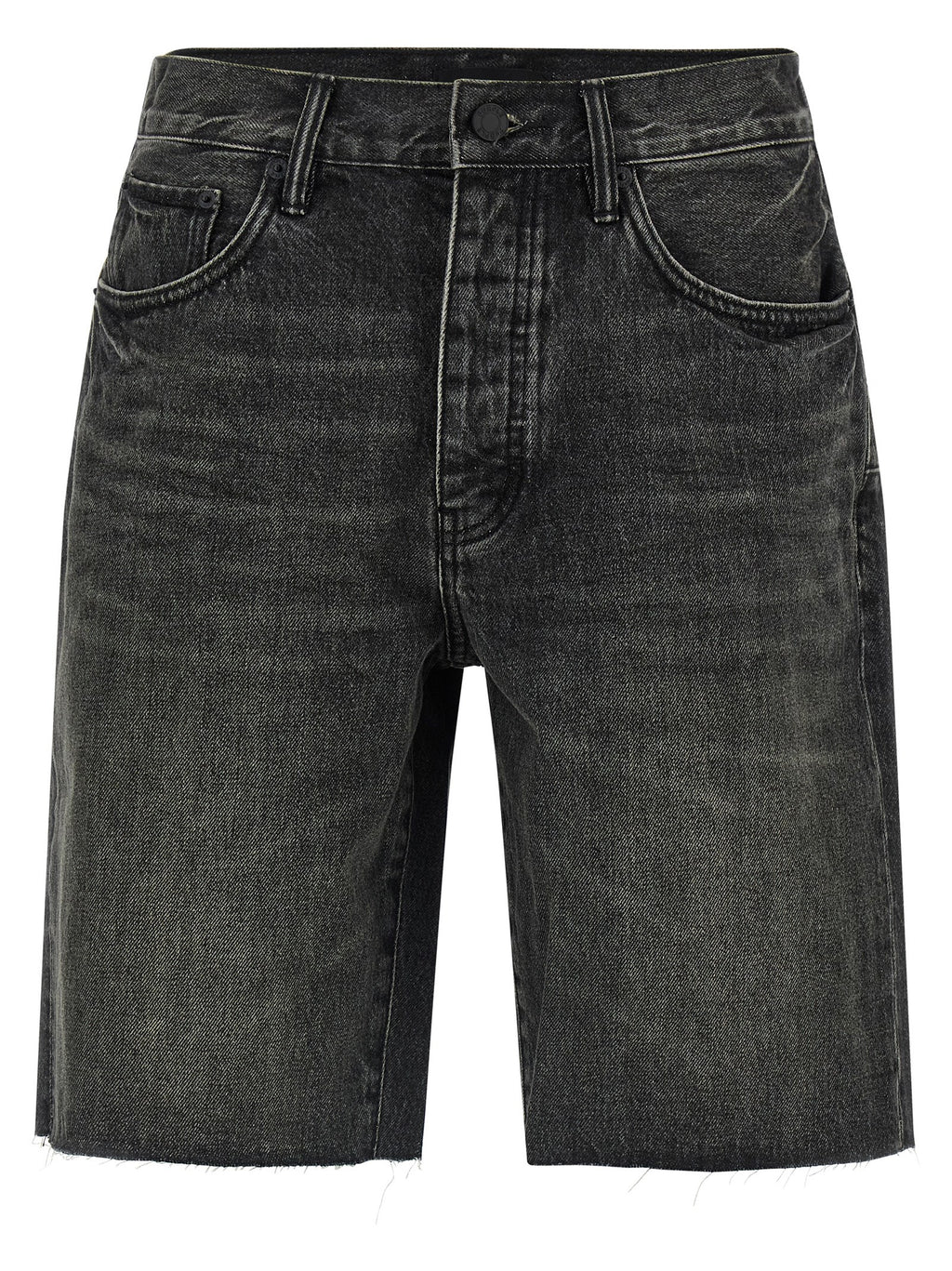 Black Cotton Bermuda Shorts